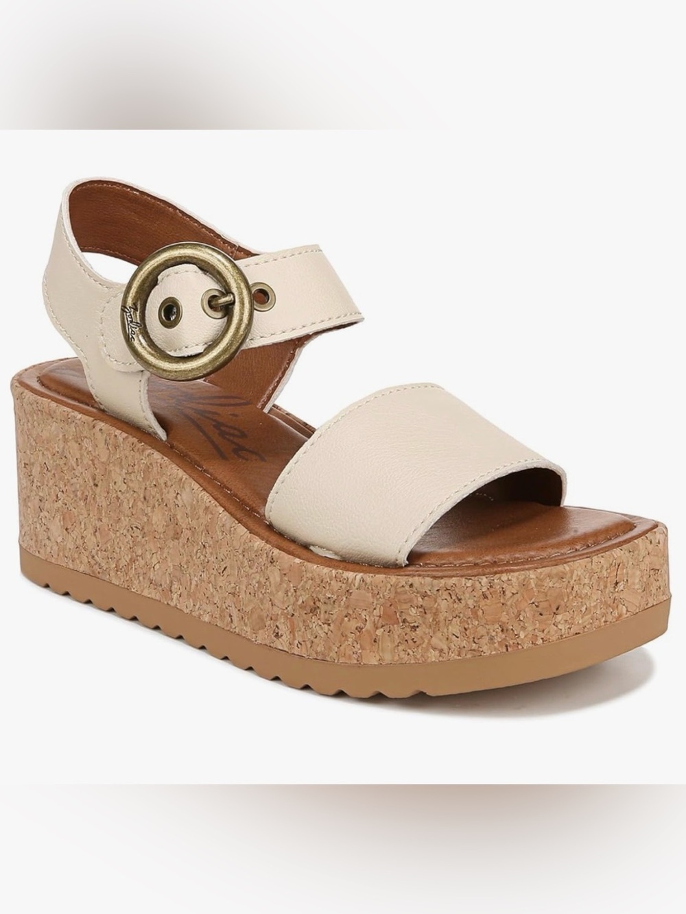 New Zodiac Glory Ankle Strap Pkatform Sandal. Bone. 7.5 M